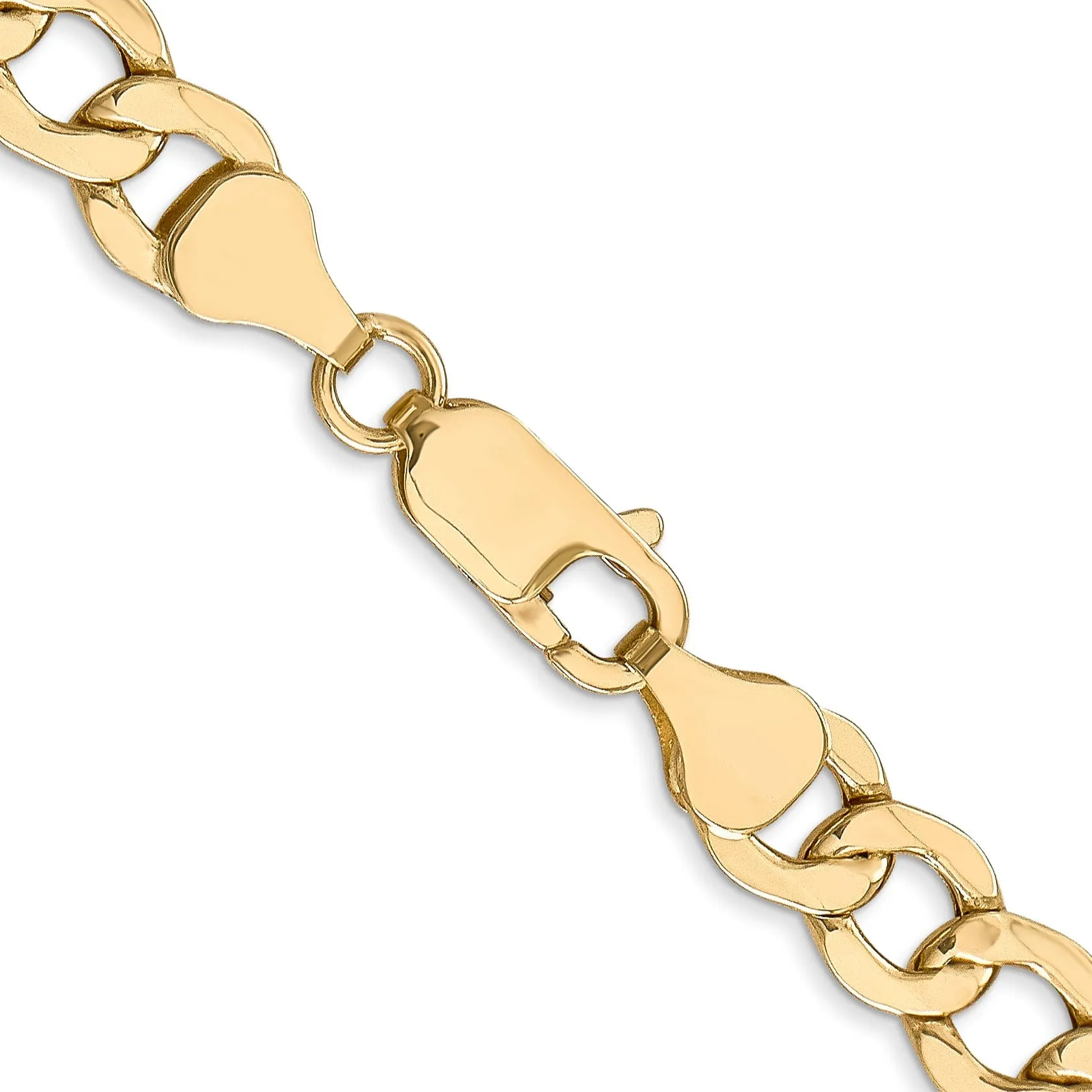 14k Yellow Gold 7.0m SemiSolid Curb Link Chain