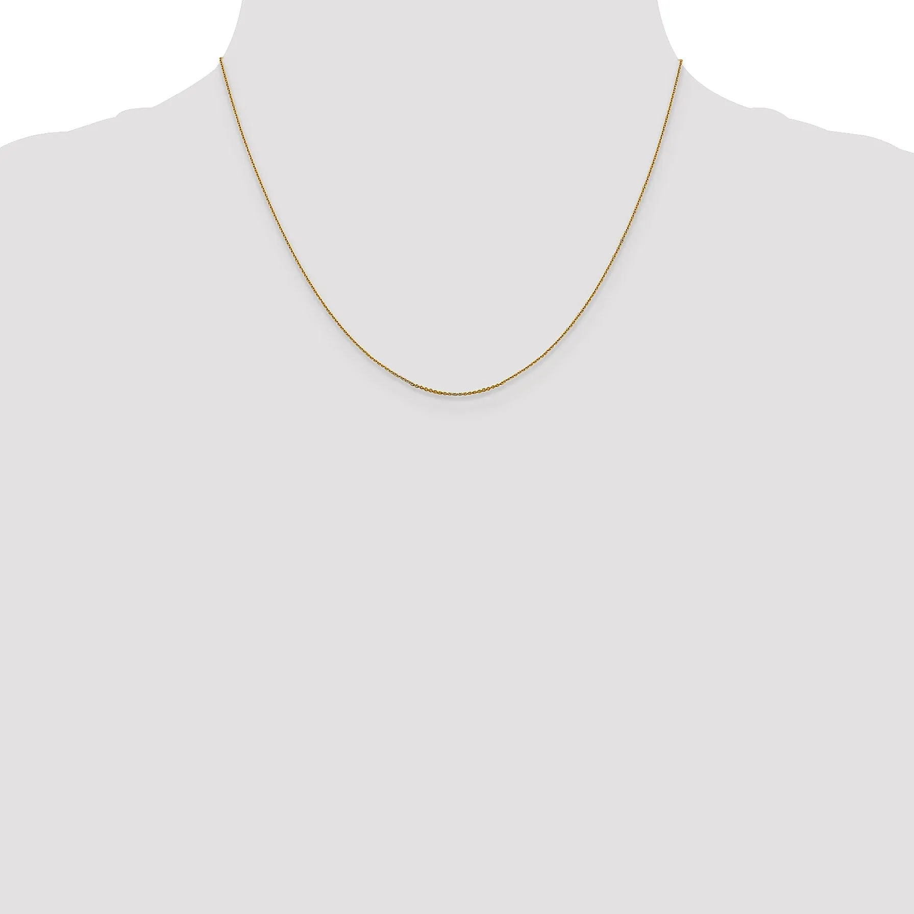 14k Yellow Gold .80 mm Diamond Cut Cable Chain