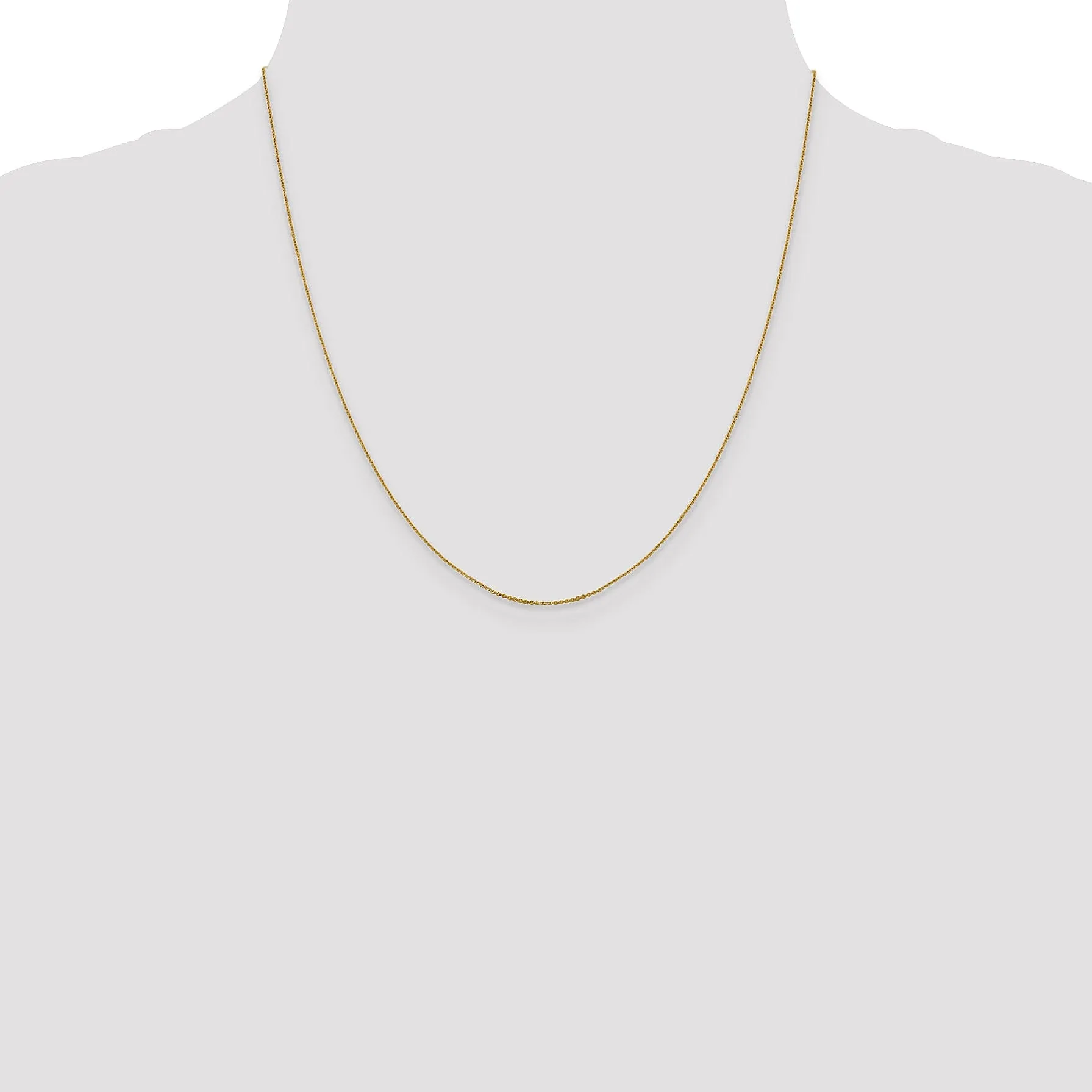 14k Yellow Gold .80 mm Diamond Cut Cable Chain