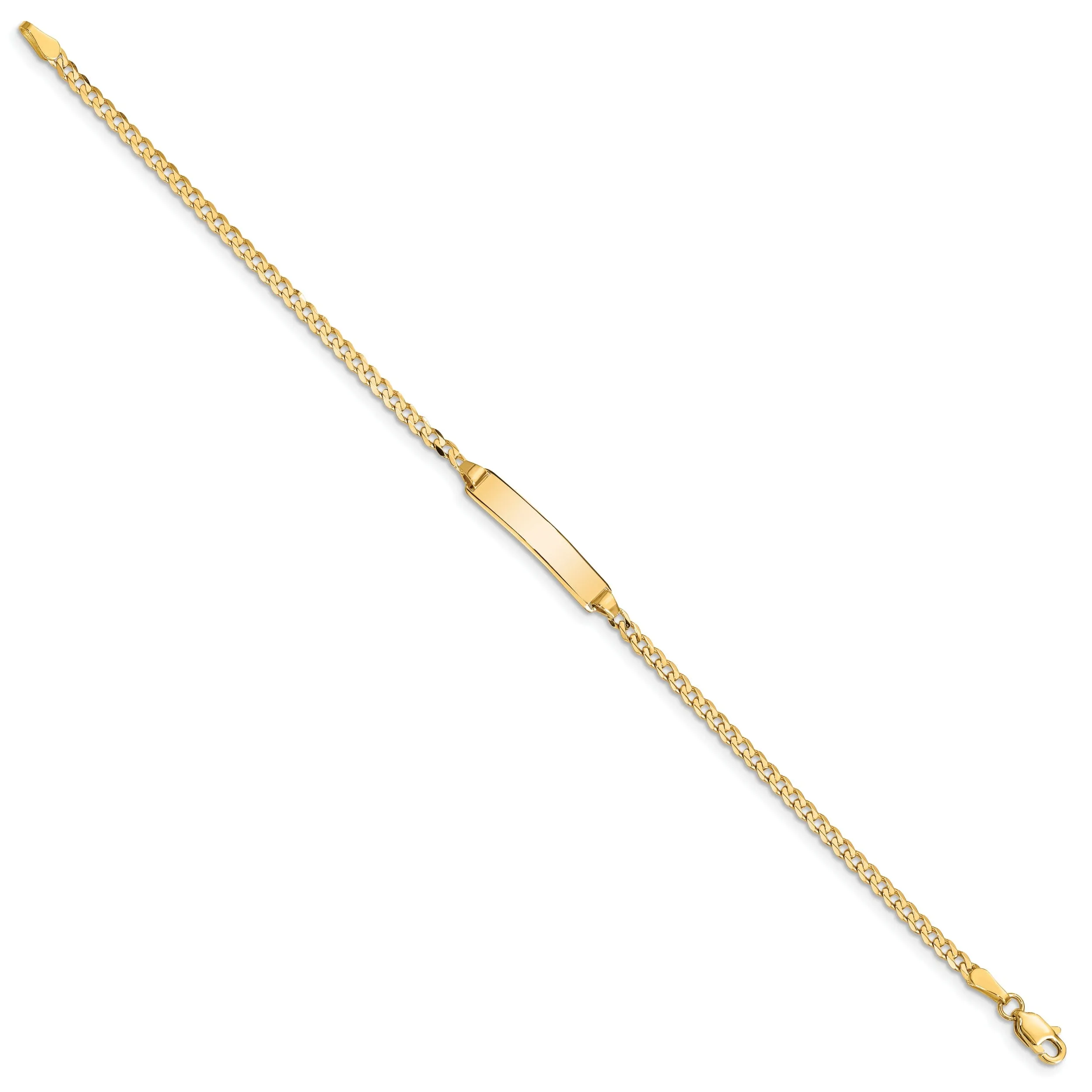 14K Yellow Gold Baby ID Curb Link Bracelet