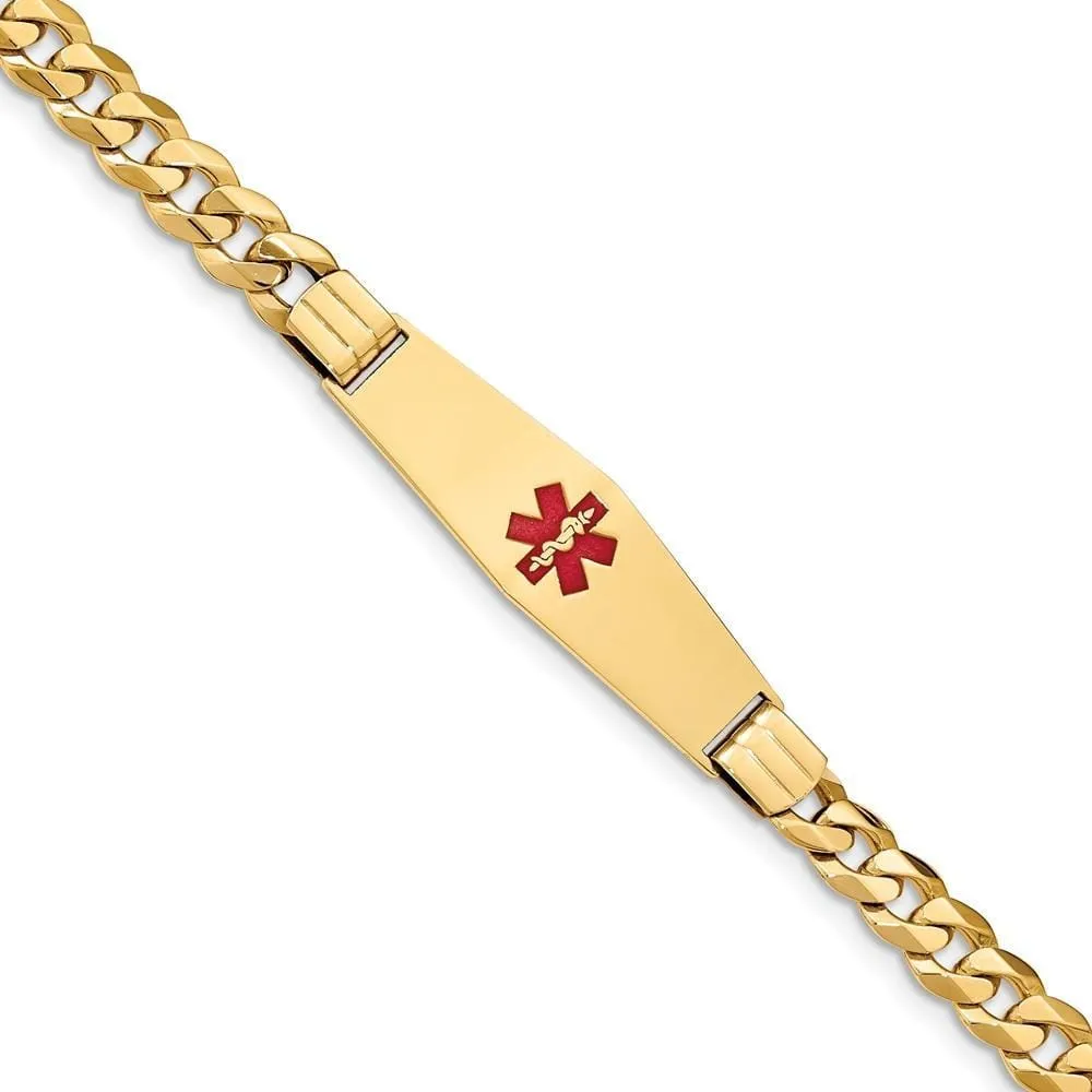 14K Yellow Gold Curb Link Medical ID Bracelet