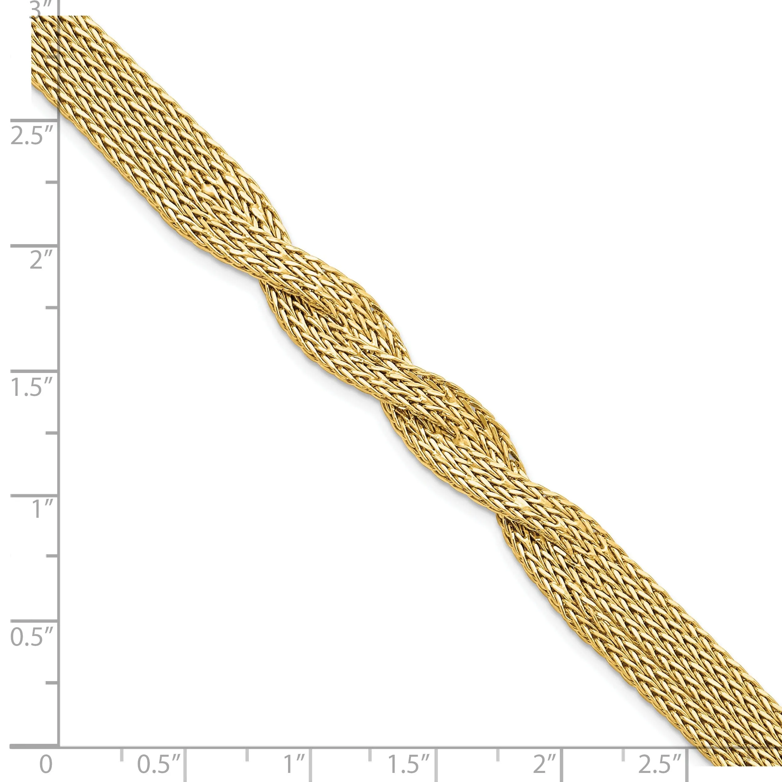 14k Yellow Gold Multi Strand Twisted Bracelet