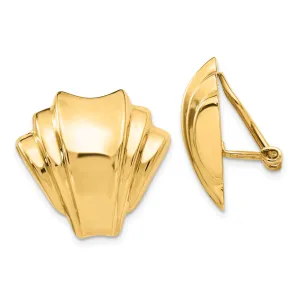 14k Yellow Gold Omega Clip Non-pierced Earrings