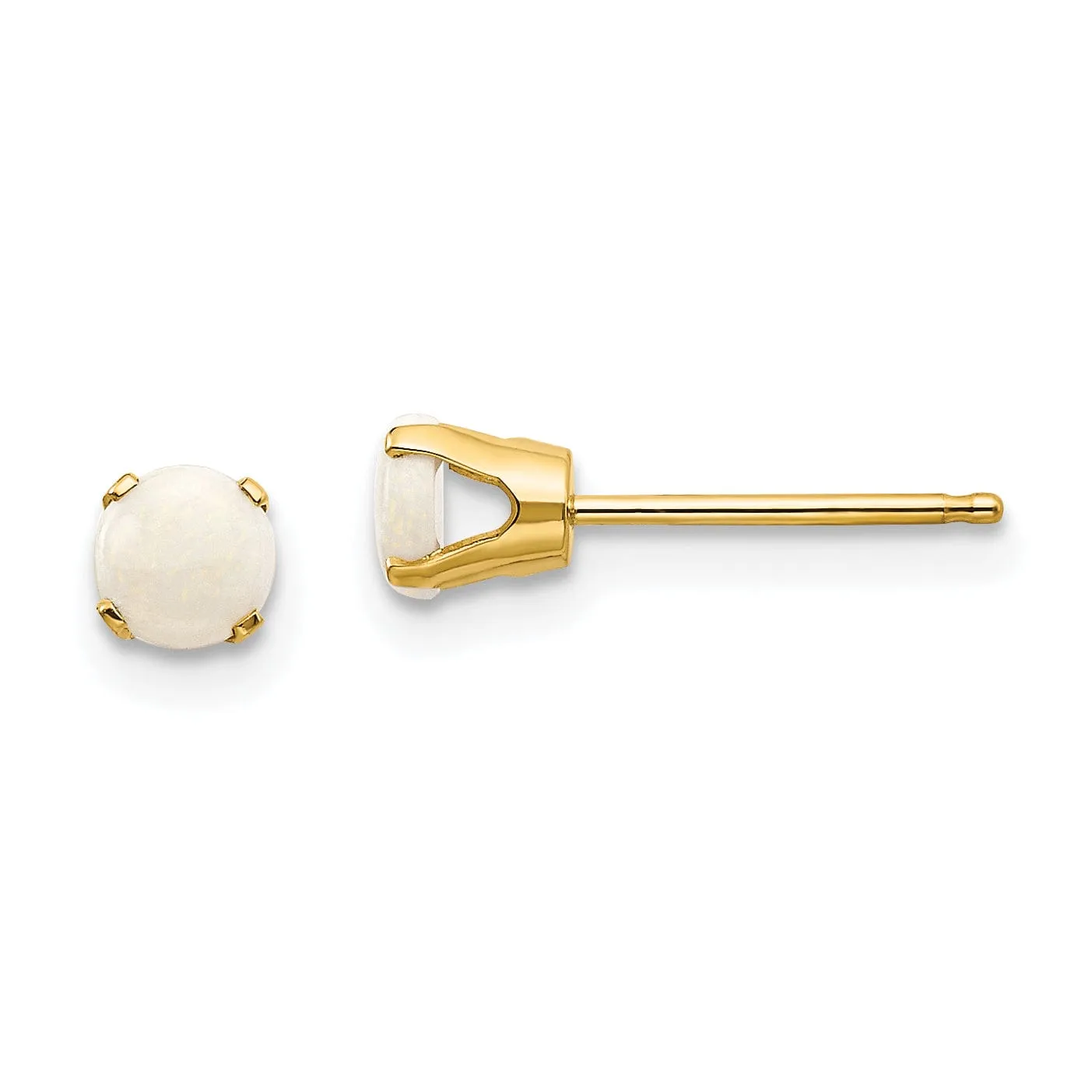 14k Yellow Gold Opal Birthstone Earrings