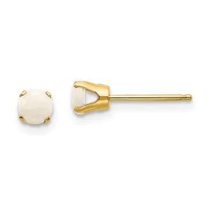 14k Yellow Gold Opal Birthstone Earrings