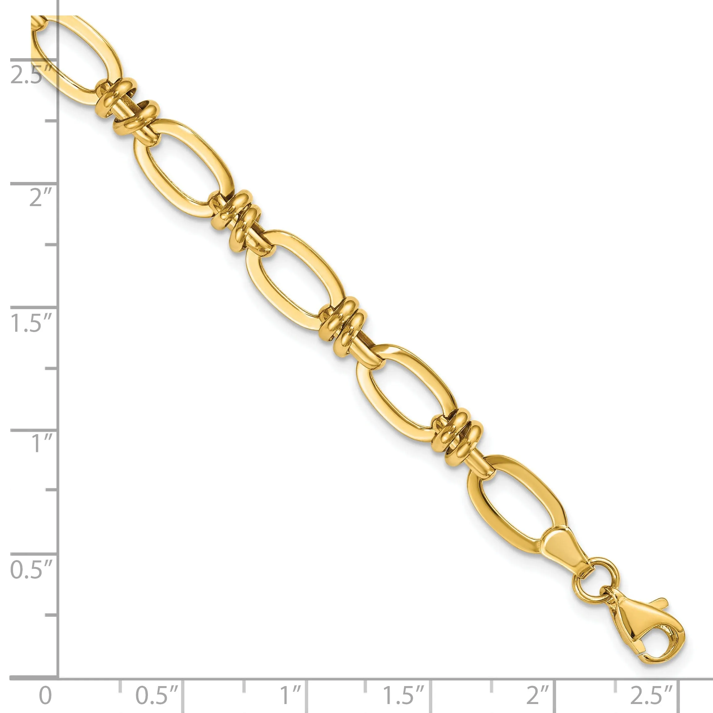 14k Yellow Gold Polished Fancy Link Bracelet