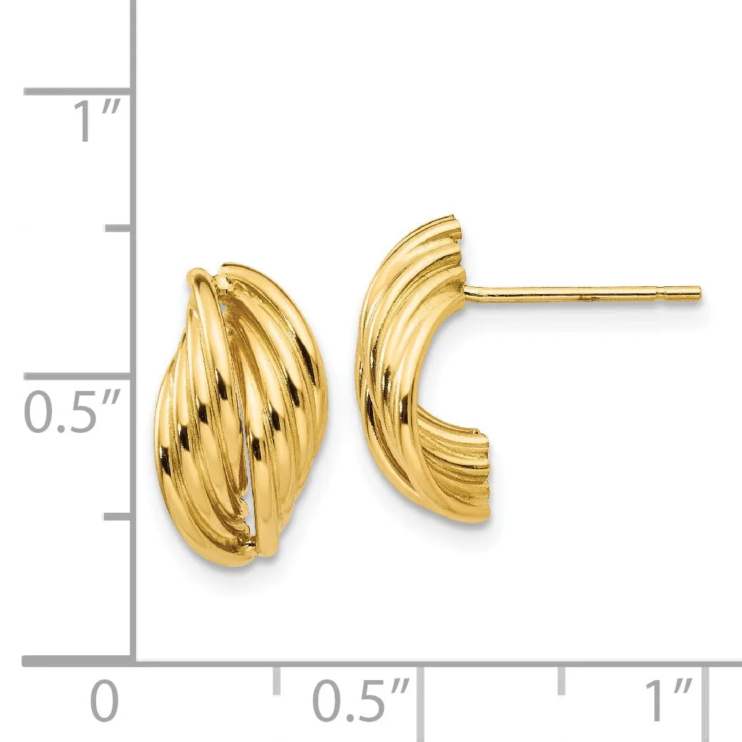 14k Yellow Gold Polished Fancy Post Earrings