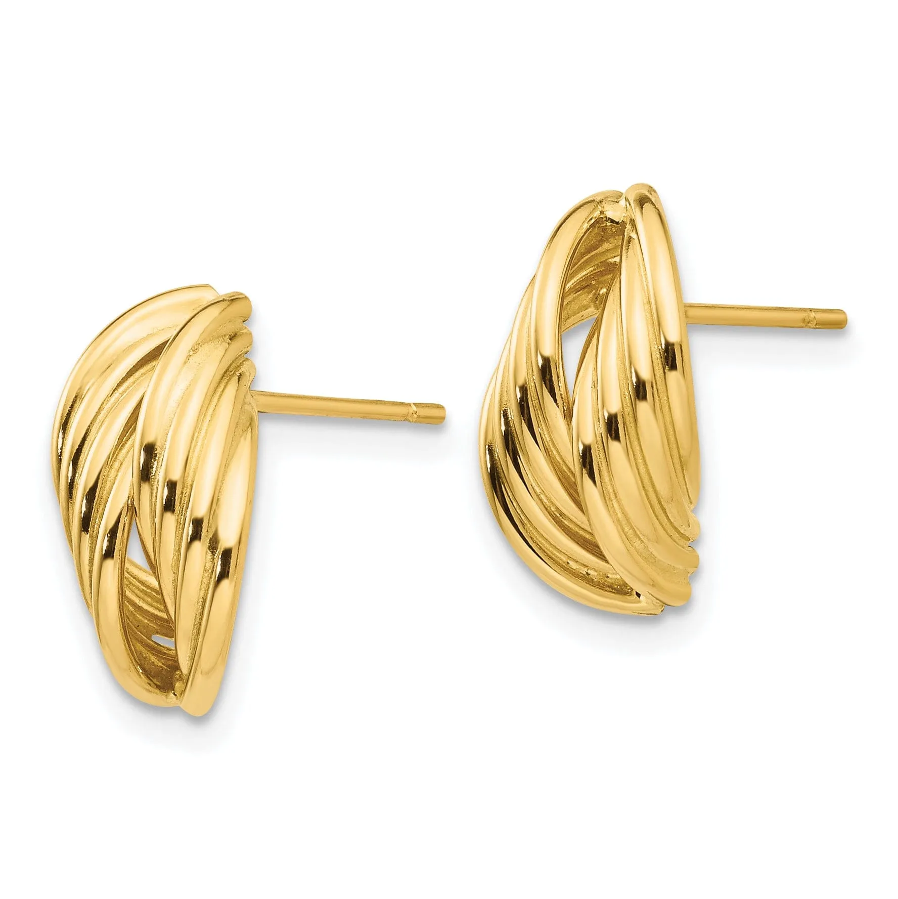 14k Yellow Gold Polished Fancy Post Earrings