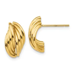 14k Yellow Gold Polished Fancy Post Earrings