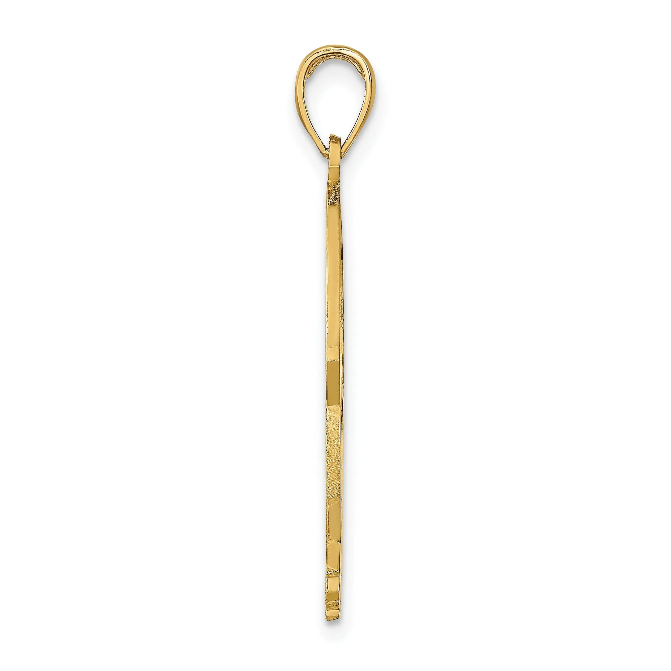 14k Yellow Gold Polished Finish GOLF NAPLES Visor Charm Pendant