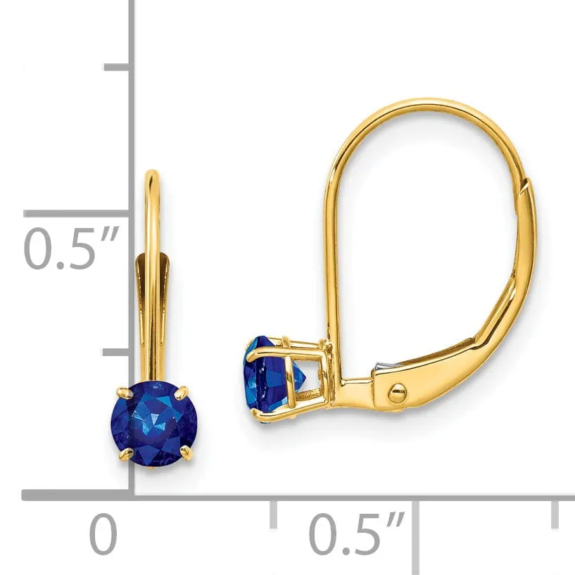 14k Yellow Gold Sapphire Birthstone Earrings