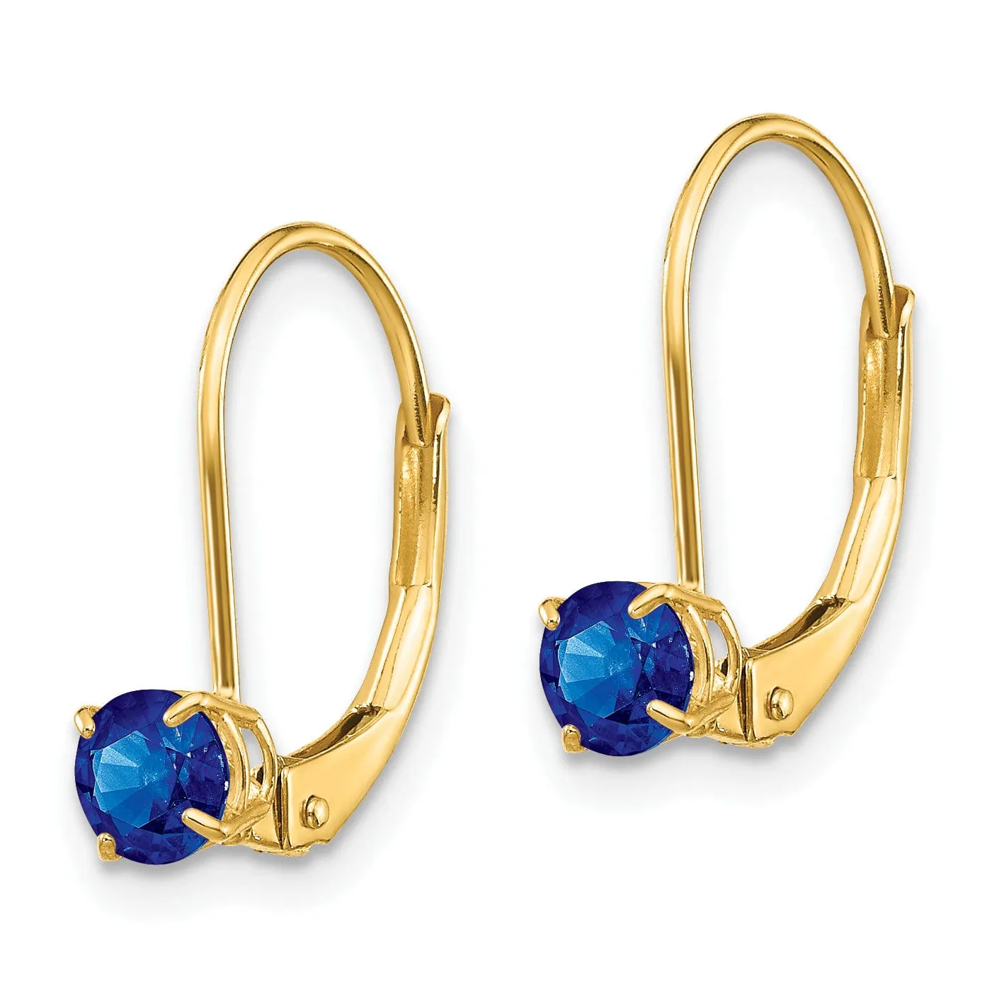 14k Yellow Gold Sapphire Birthstone Earrings