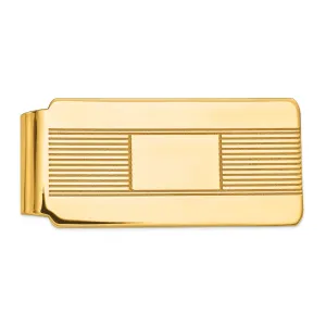 14k Yellow Gold Solid Line Design Money Clip.
