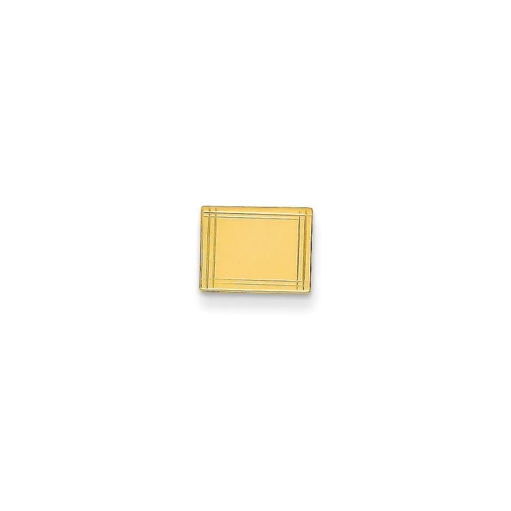 14k Yellow Gold Solid Square Design Tie Tac.