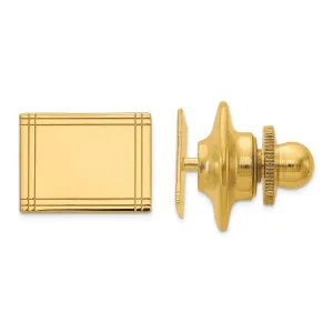 14k Yellow Gold Solid Square Design Tie Tac.