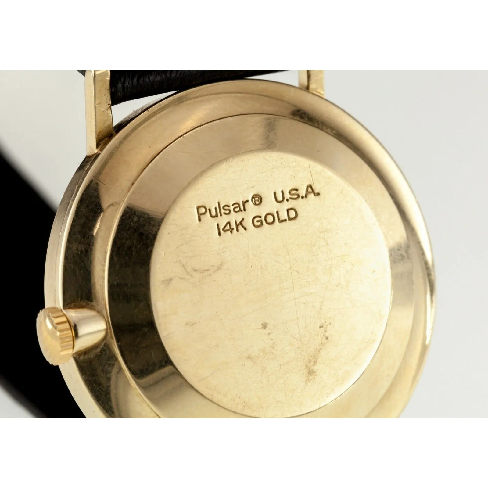 14k Yellow Gold Vintage Pulsar Quartz Watch w/ Day and Date Rare!