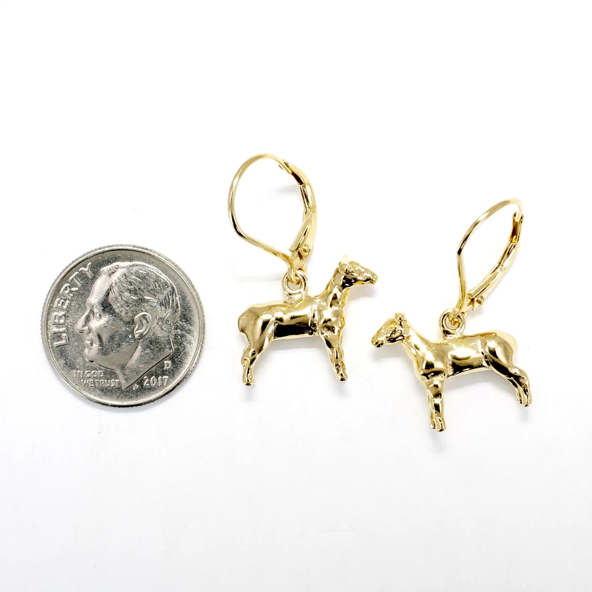 14kt gold Vermeil Show Lamb Earrings for Livestock show 4-H participant