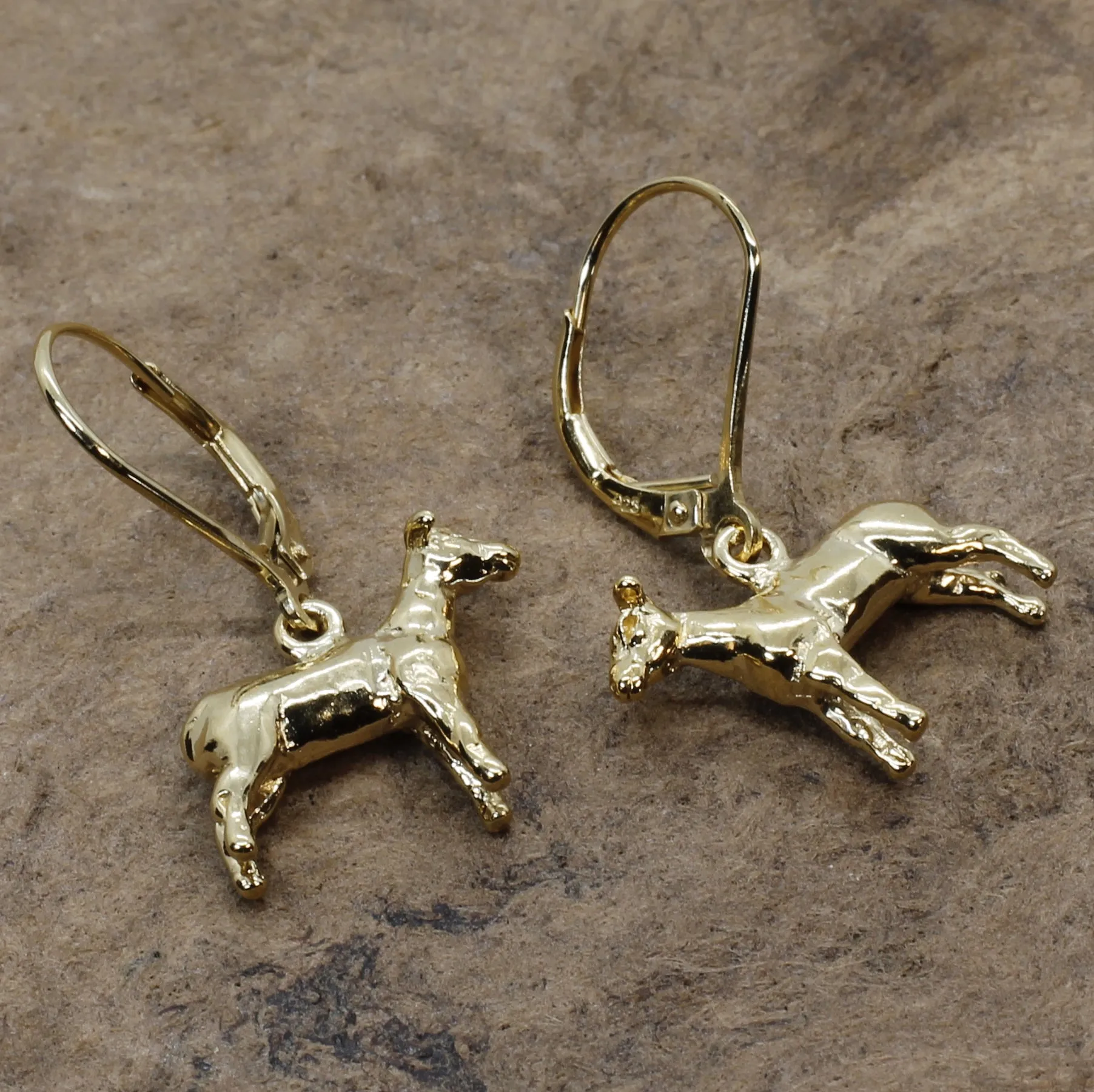 14kt gold Vermeil Show Lamb Earrings for Livestock show 4-H participant