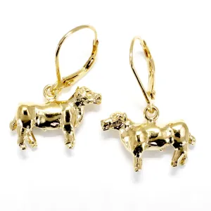 14kt Gold Vermeil Show Steer Earrings for FFA Girl Gift