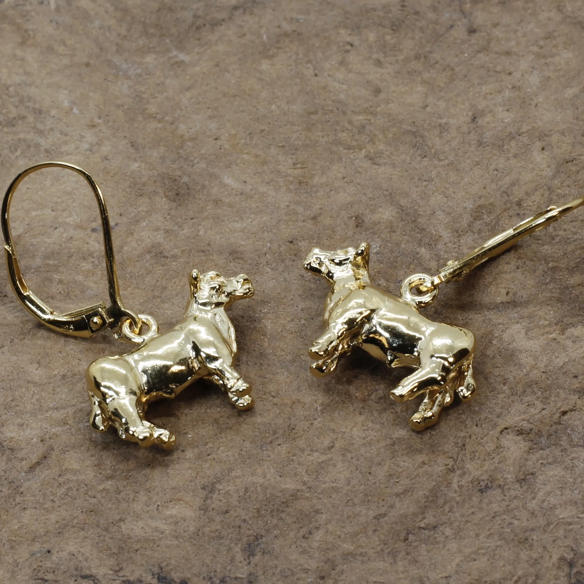 14kt Gold Vermeil Show Steer Earrings for FFA Girl Gift