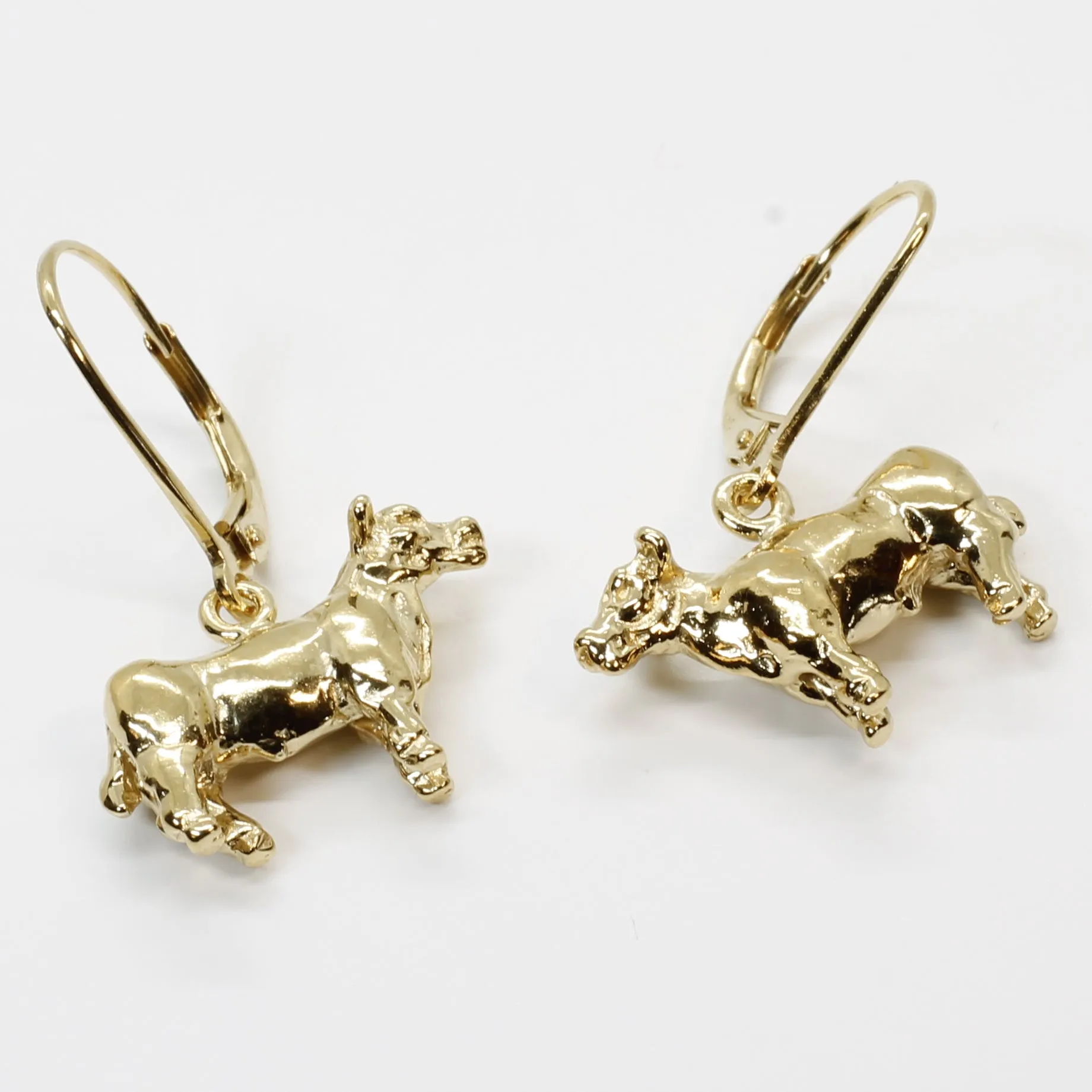 14kt Gold Vermeil Show Steer Earrings for FFA Girl Gift