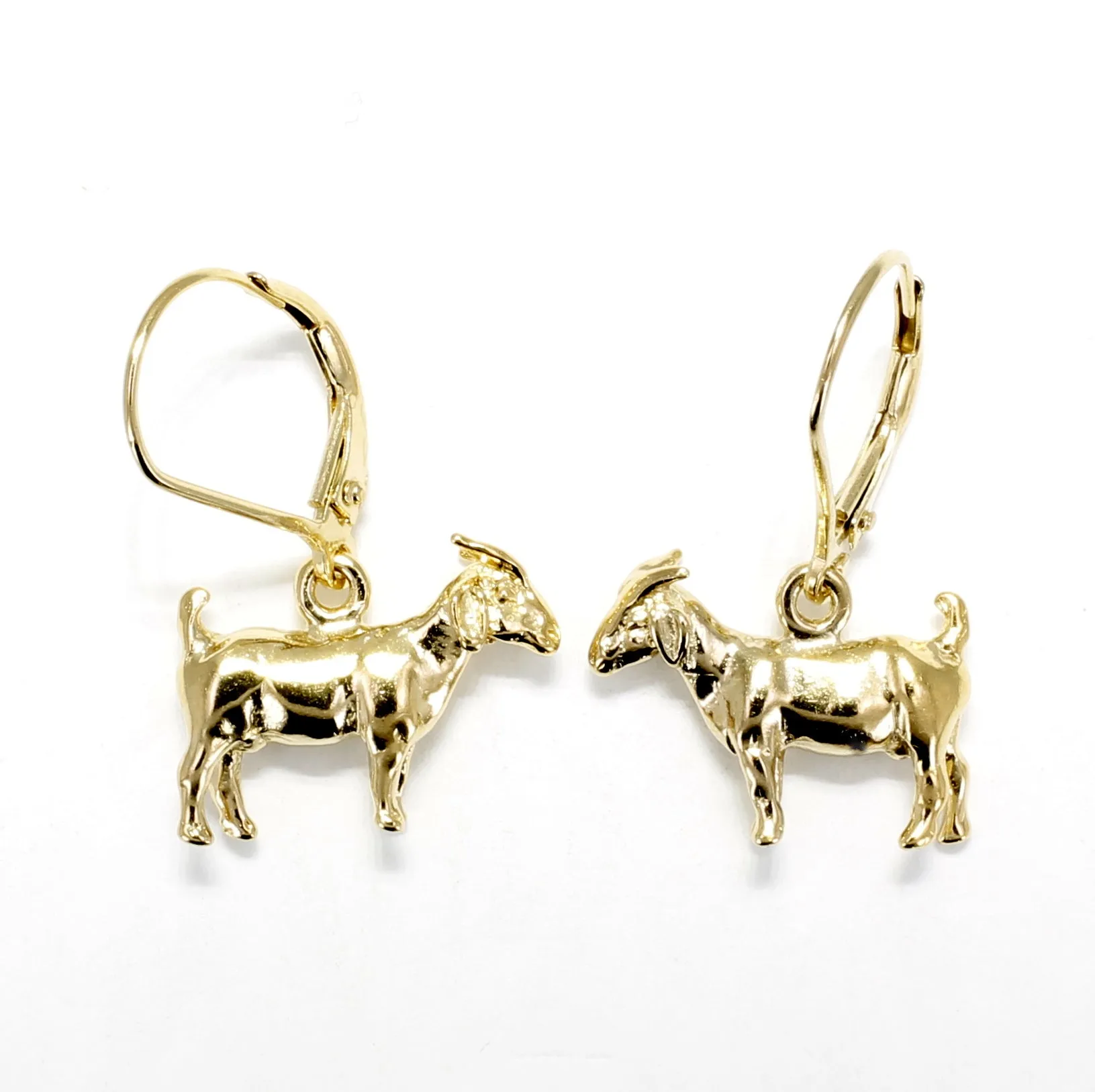 14kt Gold Vermeil Small Boer Goat Dangle Earrings