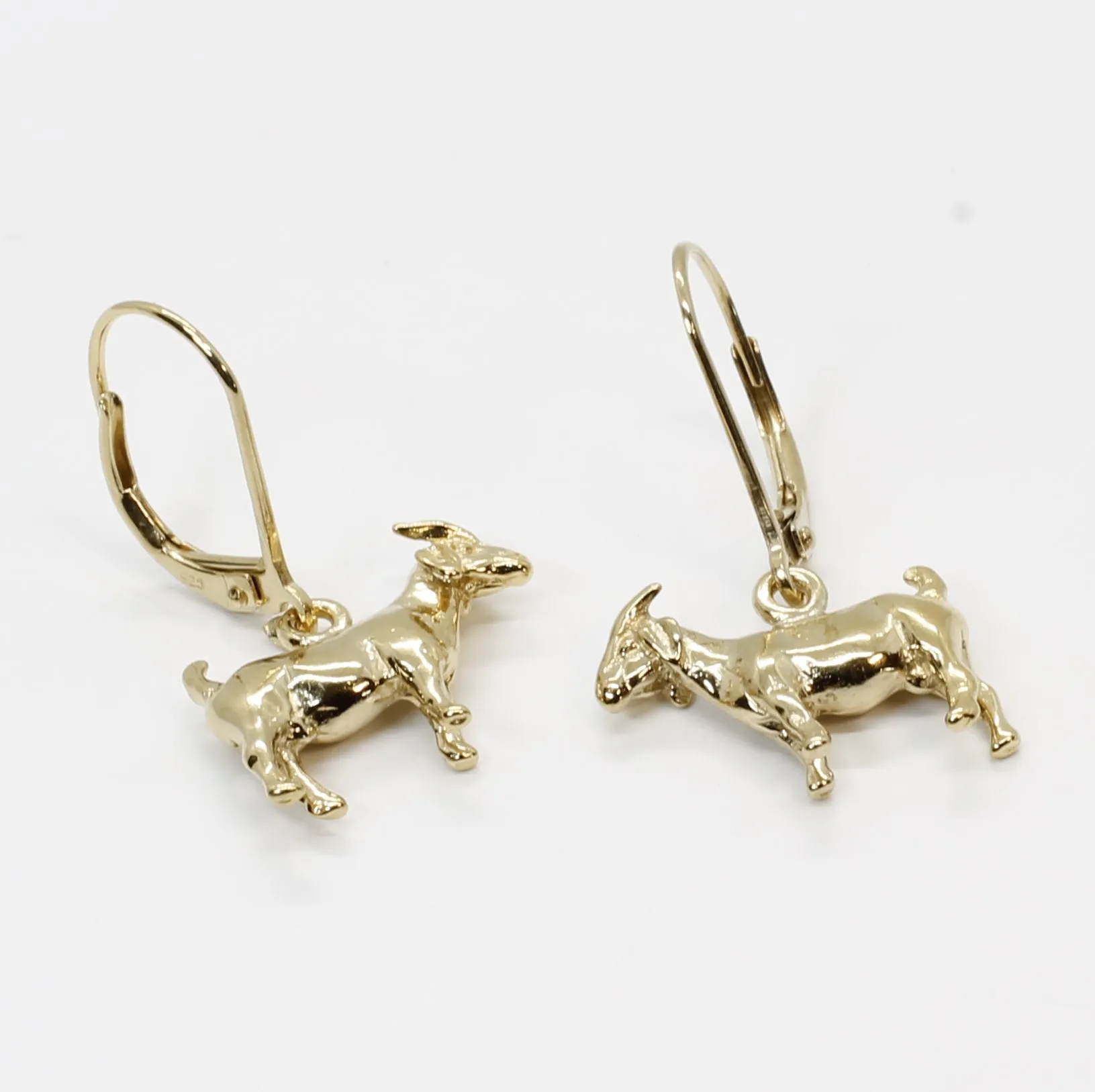 14kt Gold Vermeil Small Boer Goat Dangle Earrings