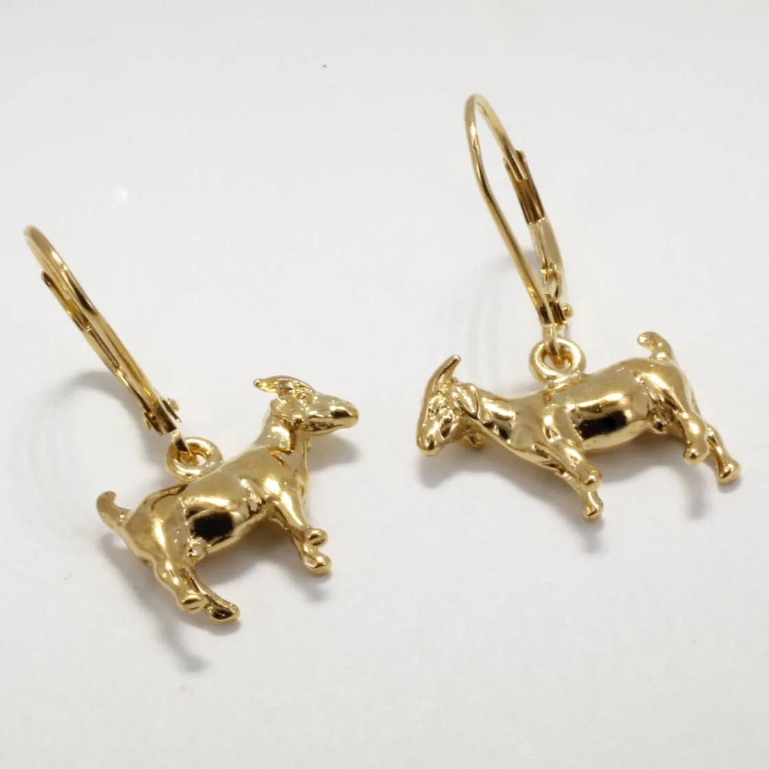 14kt Gold Vermeil Small Boer Goat Dangle Earrings