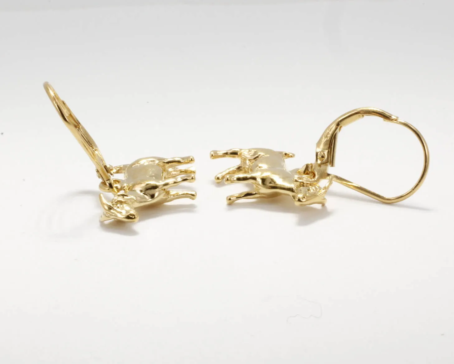 14kt Gold Vermeil Small Boer Goat Dangle Earrings