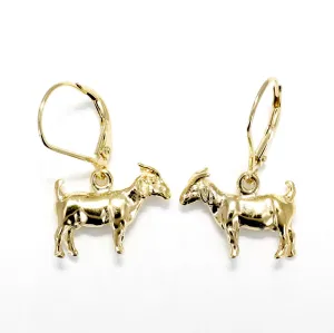 14kt Gold Vermeil Small Boer Goat Dangle Earrings