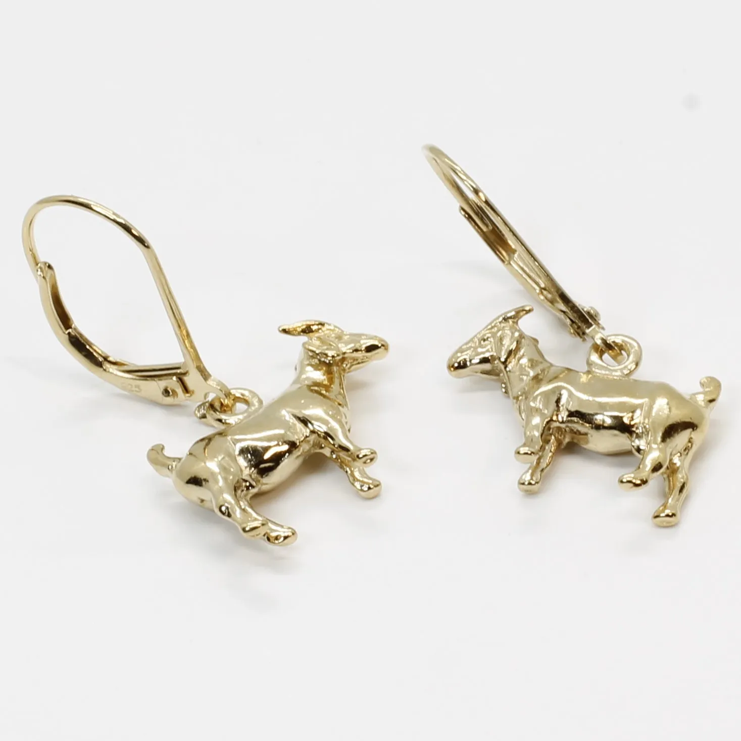 14kt Gold Vermeil Small Boer Goat Dangle Earrings