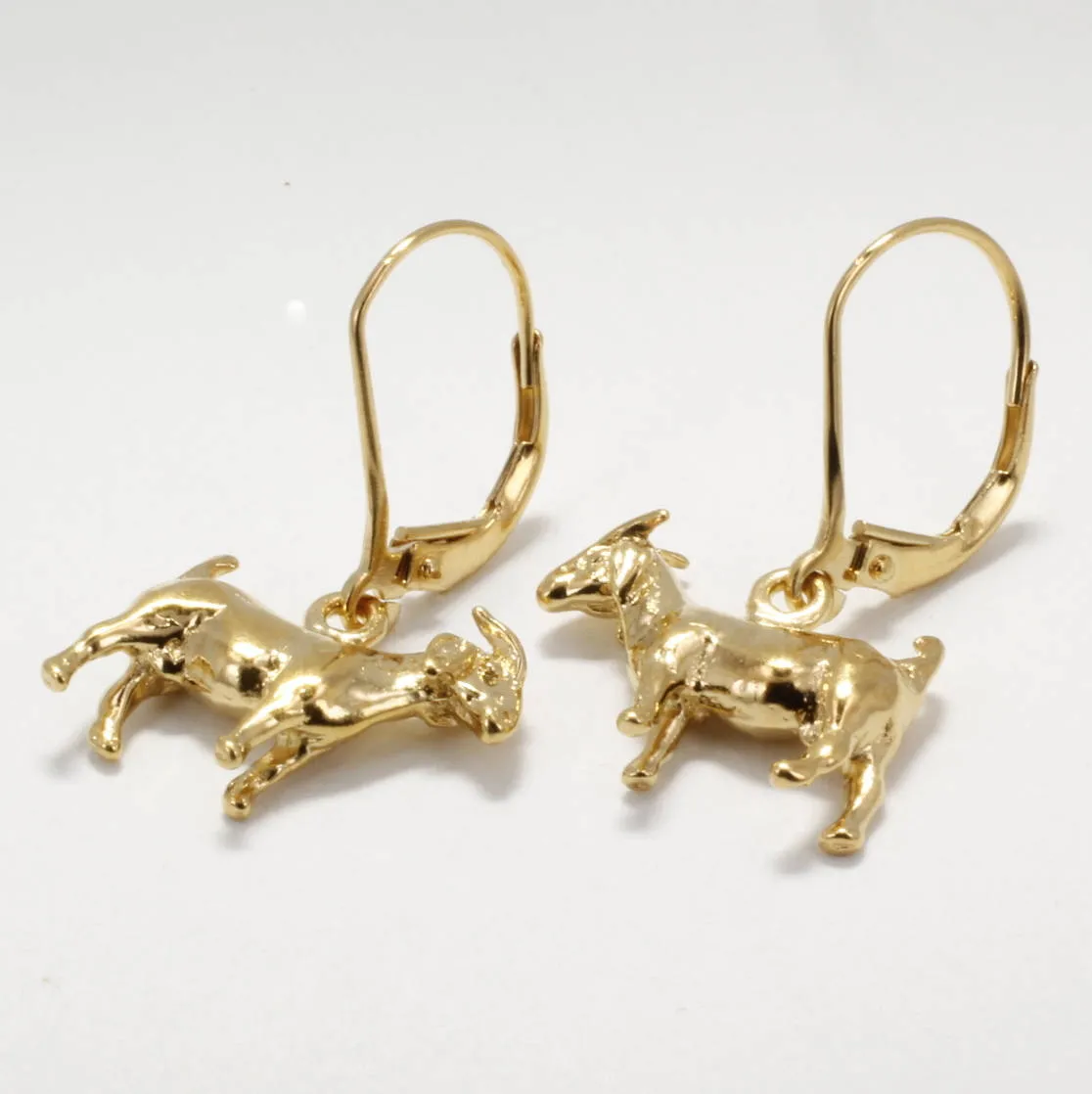 14kt Gold Vermeil Small Boer Goat Dangle Earrings