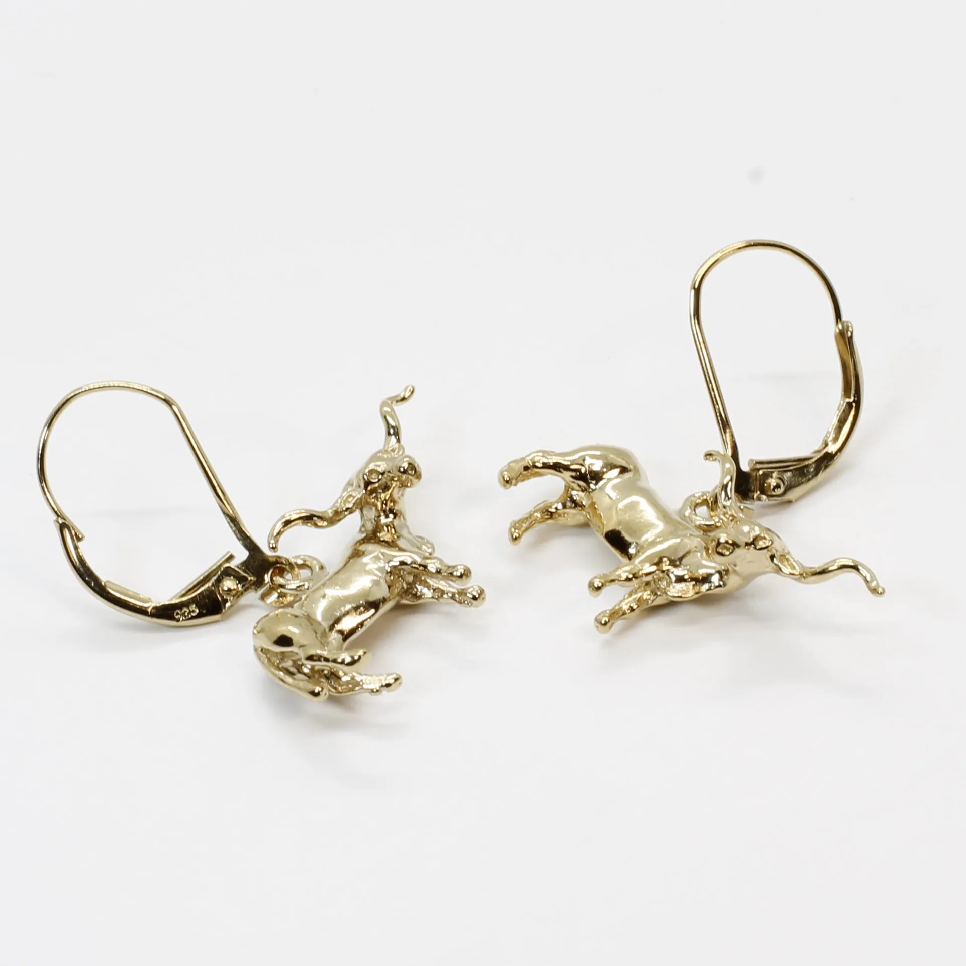 14kt Yellow Gold Vermeil Texas Longhorns Dangle Earrings