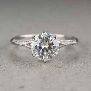 1.58 Carat Moissanite Engagement Ring, Mackenzie Setting, Platinum