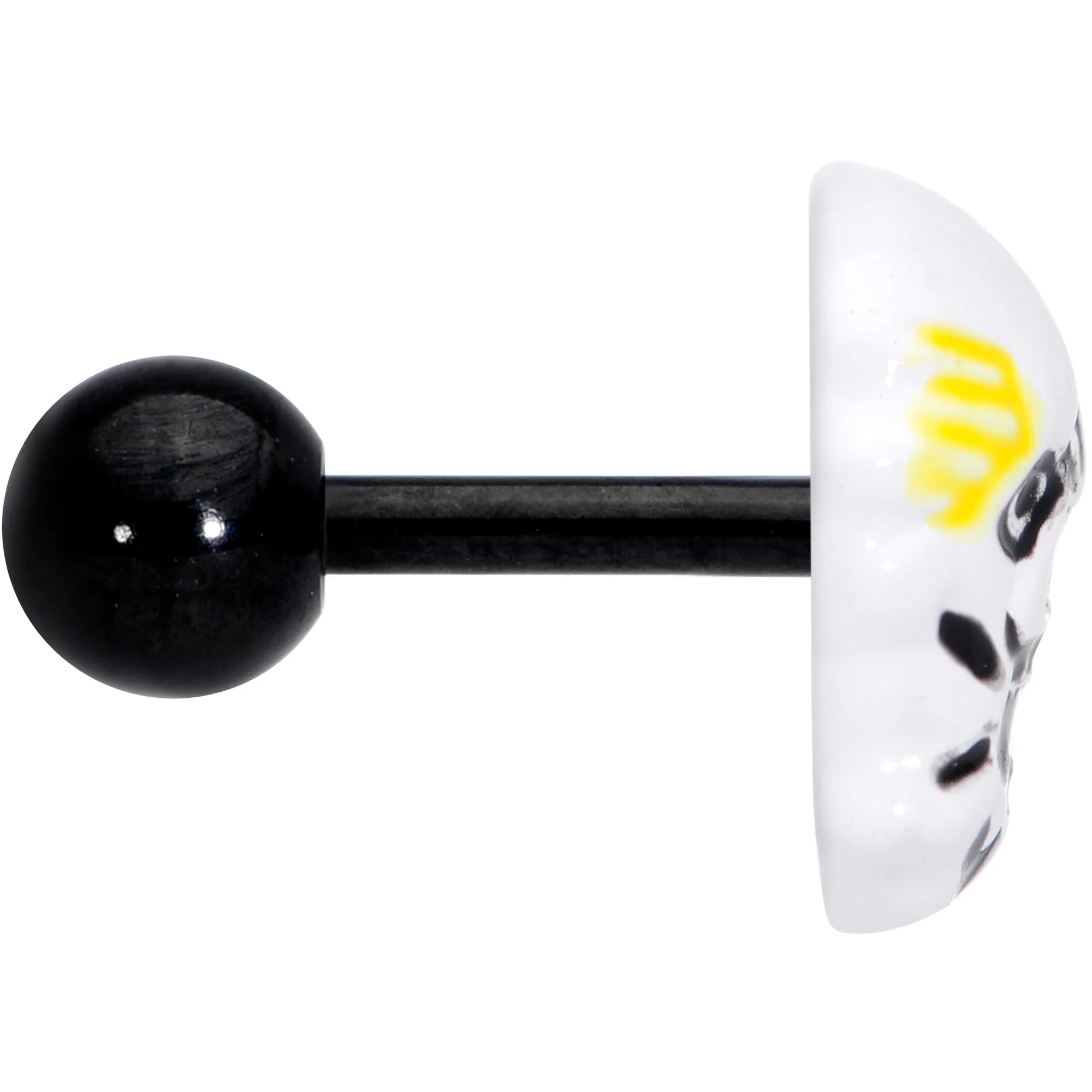 16 Gauge 1/4 Black White Skull Halloween Cartilage Tragus Earring