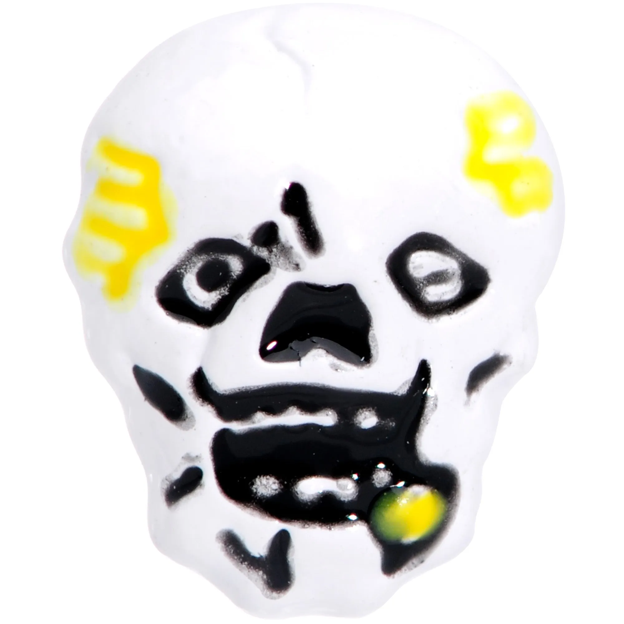 16 Gauge 1/4 Black White Skull Halloween Cartilage Tragus Earring