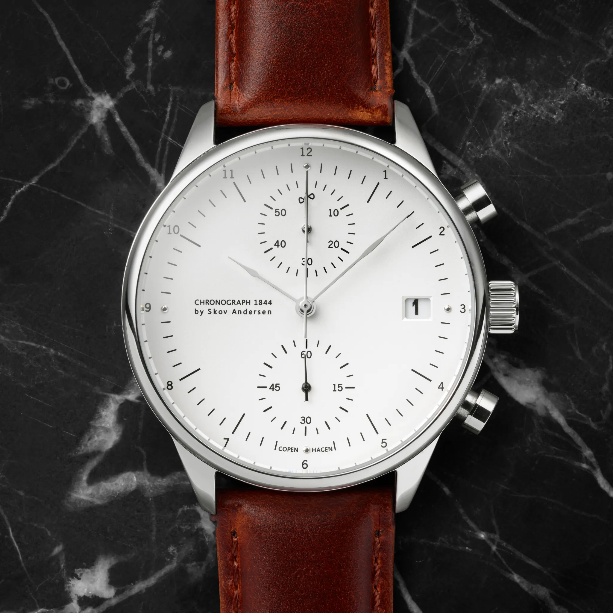 1844 Chronograph, Steel / White (B)