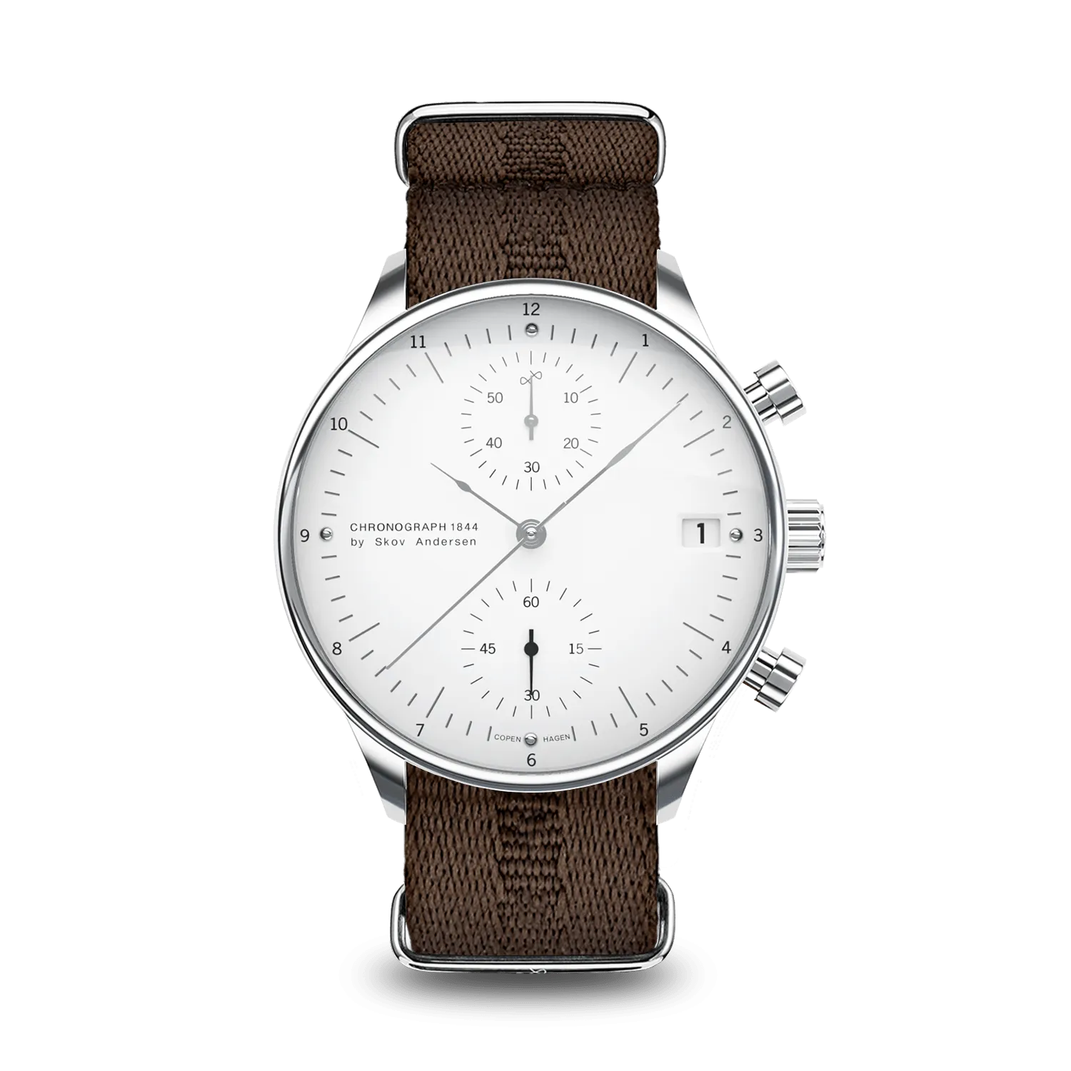 1844 Chronograph, Steel / White