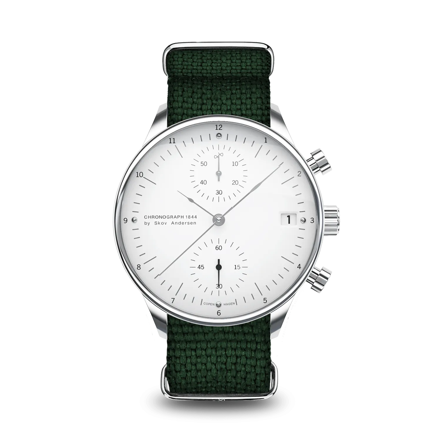 1844 Chronograph, Steel / White