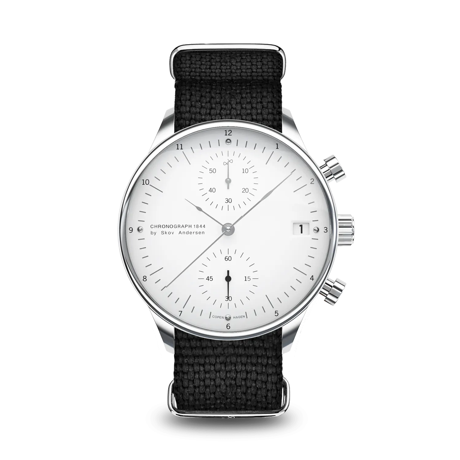 1844 Chronograph, Steel / White