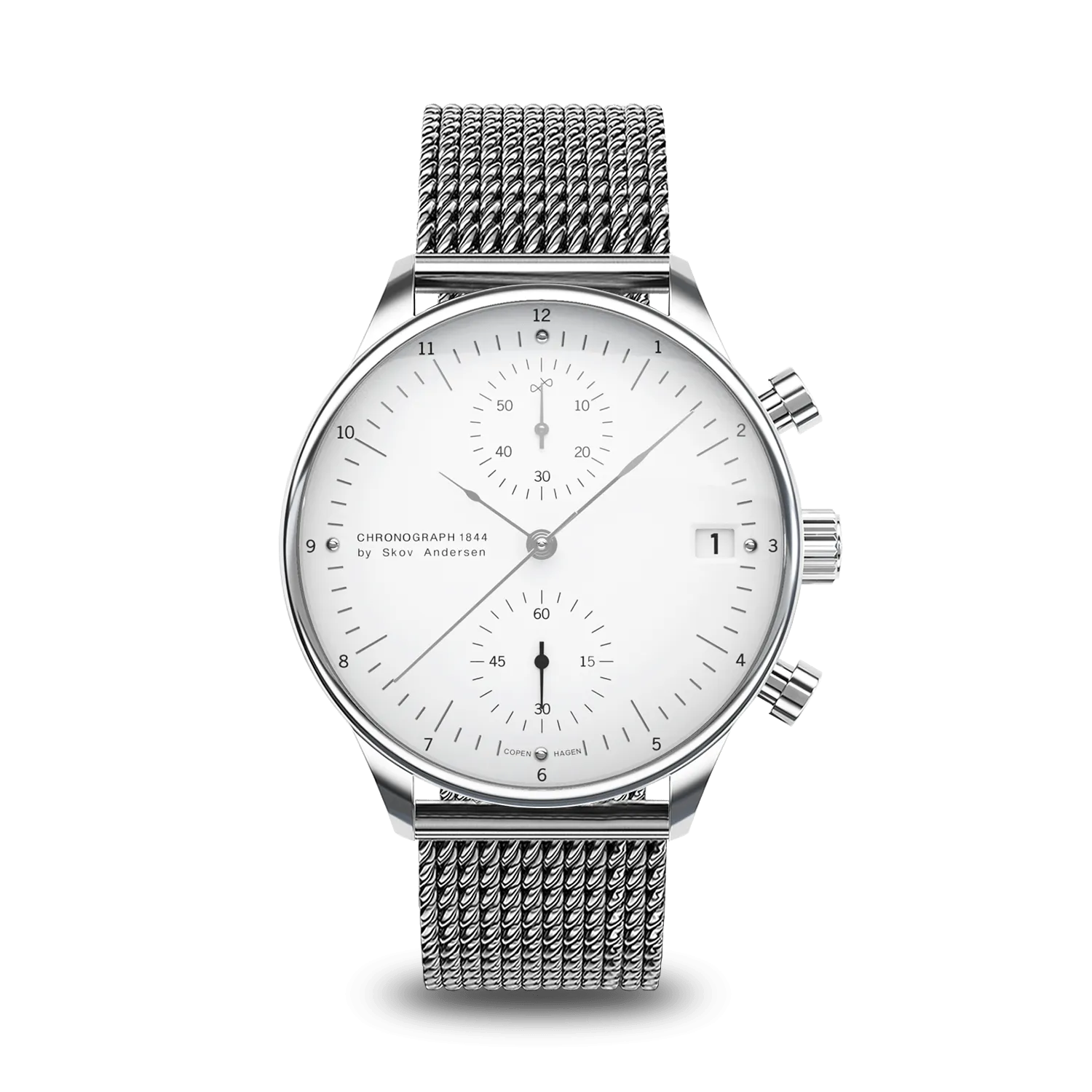 1844 Chronograph, Steel / White