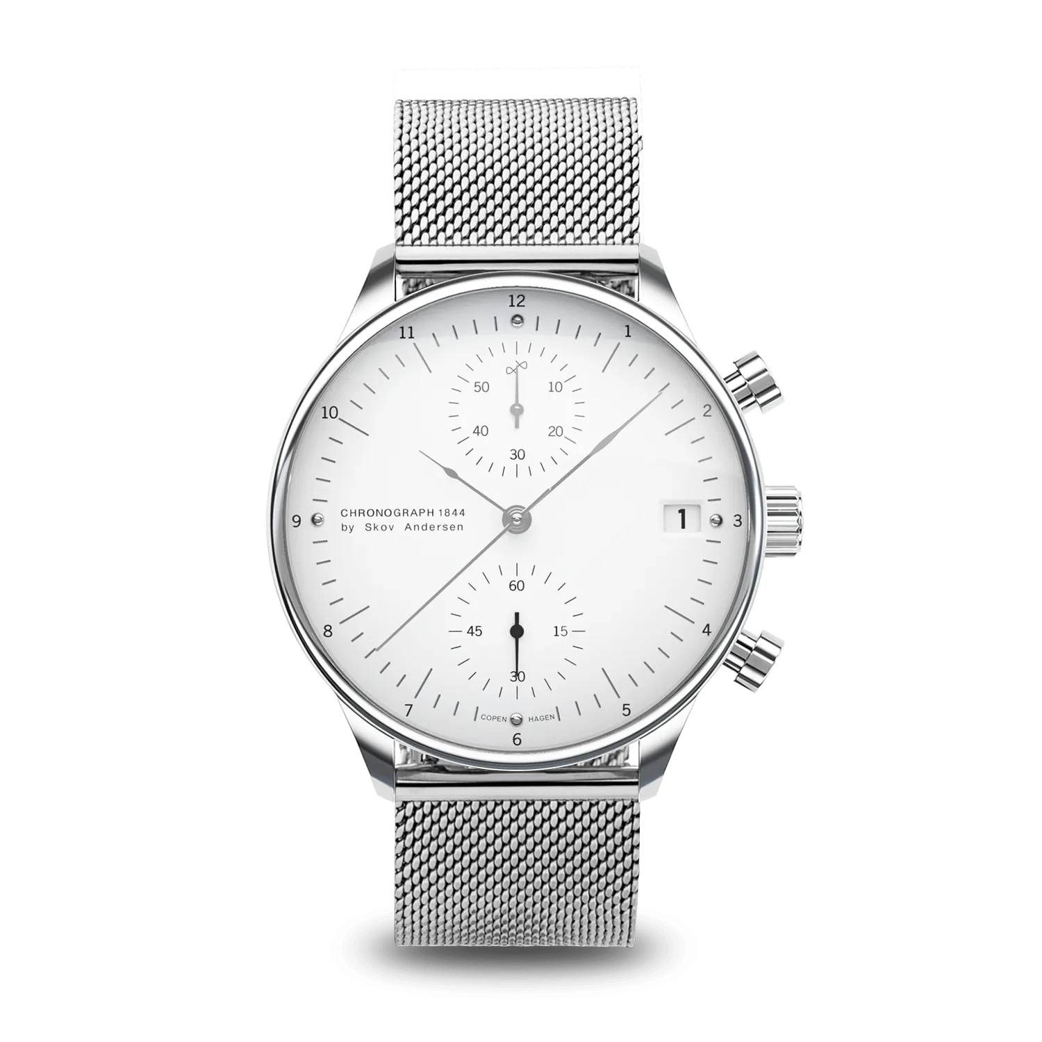 1844 Chronograph, Steel / White