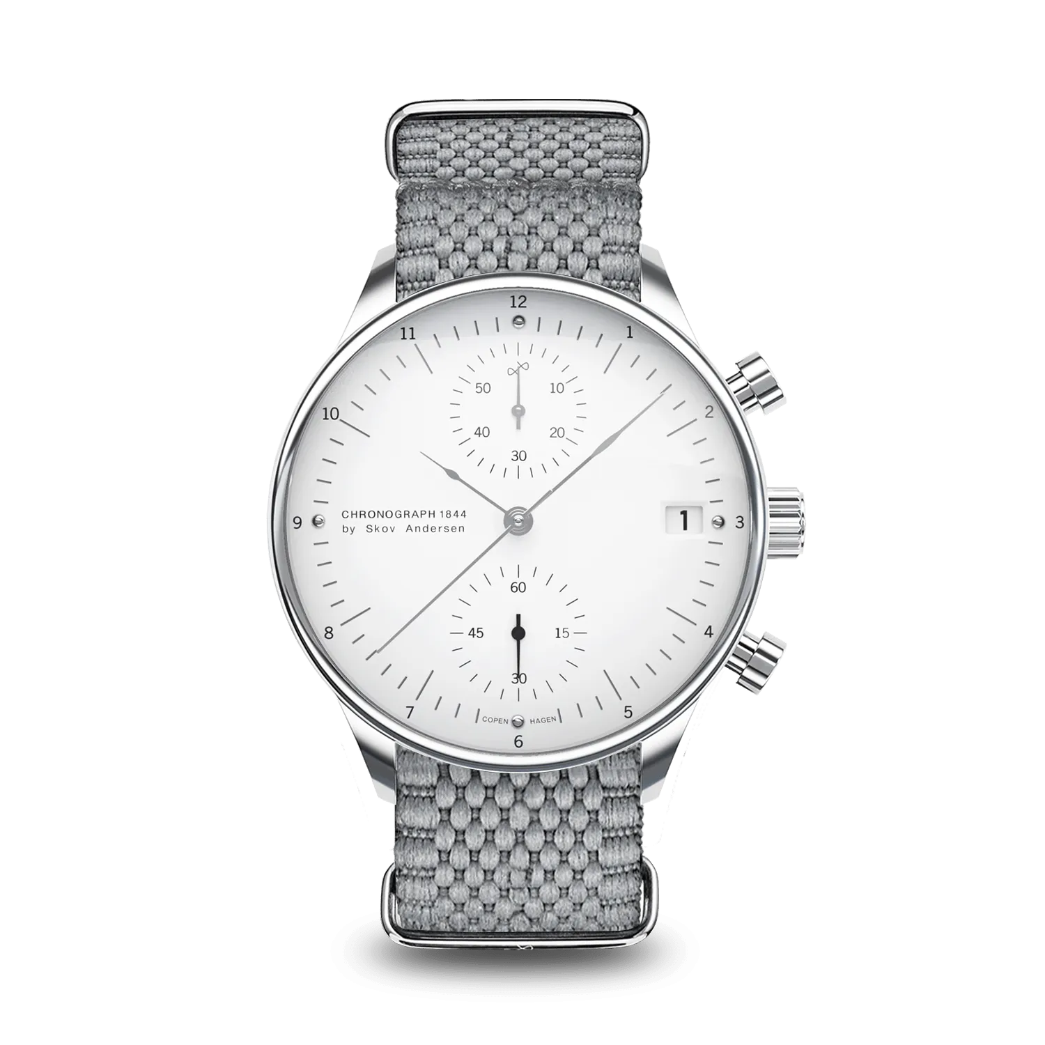 1844 Chronograph, Steel / White