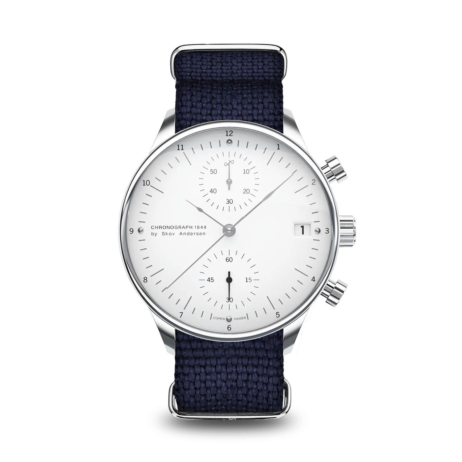 1844 Chronograph, Steel / White