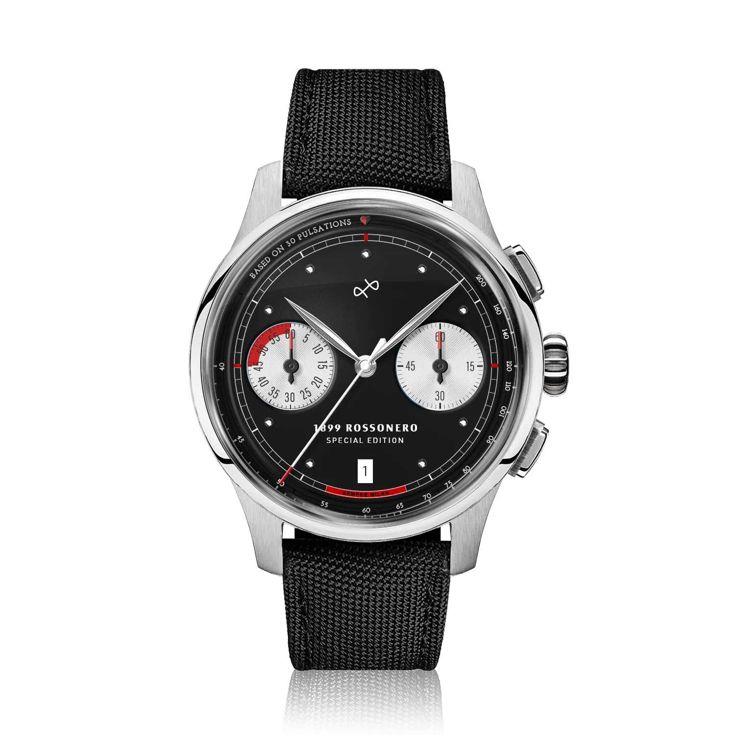 1899 Rossonero Chronograph, Steel / Black