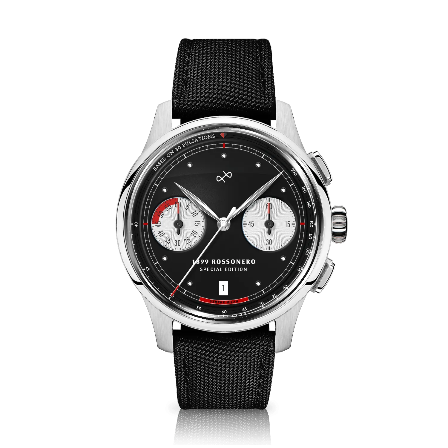 1899 Rossonero Chronograph, Steel / Black