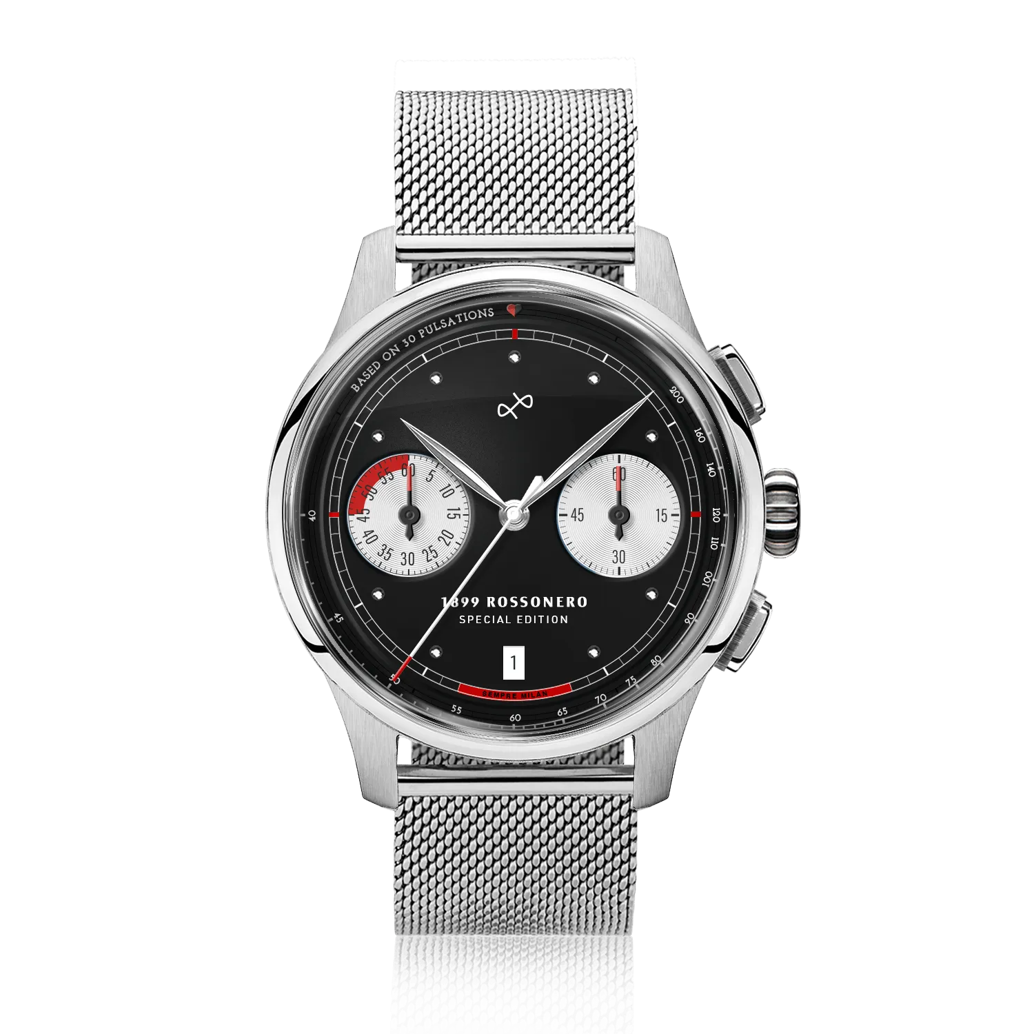 1899 Rossonero Chronograph, Steel / Black
