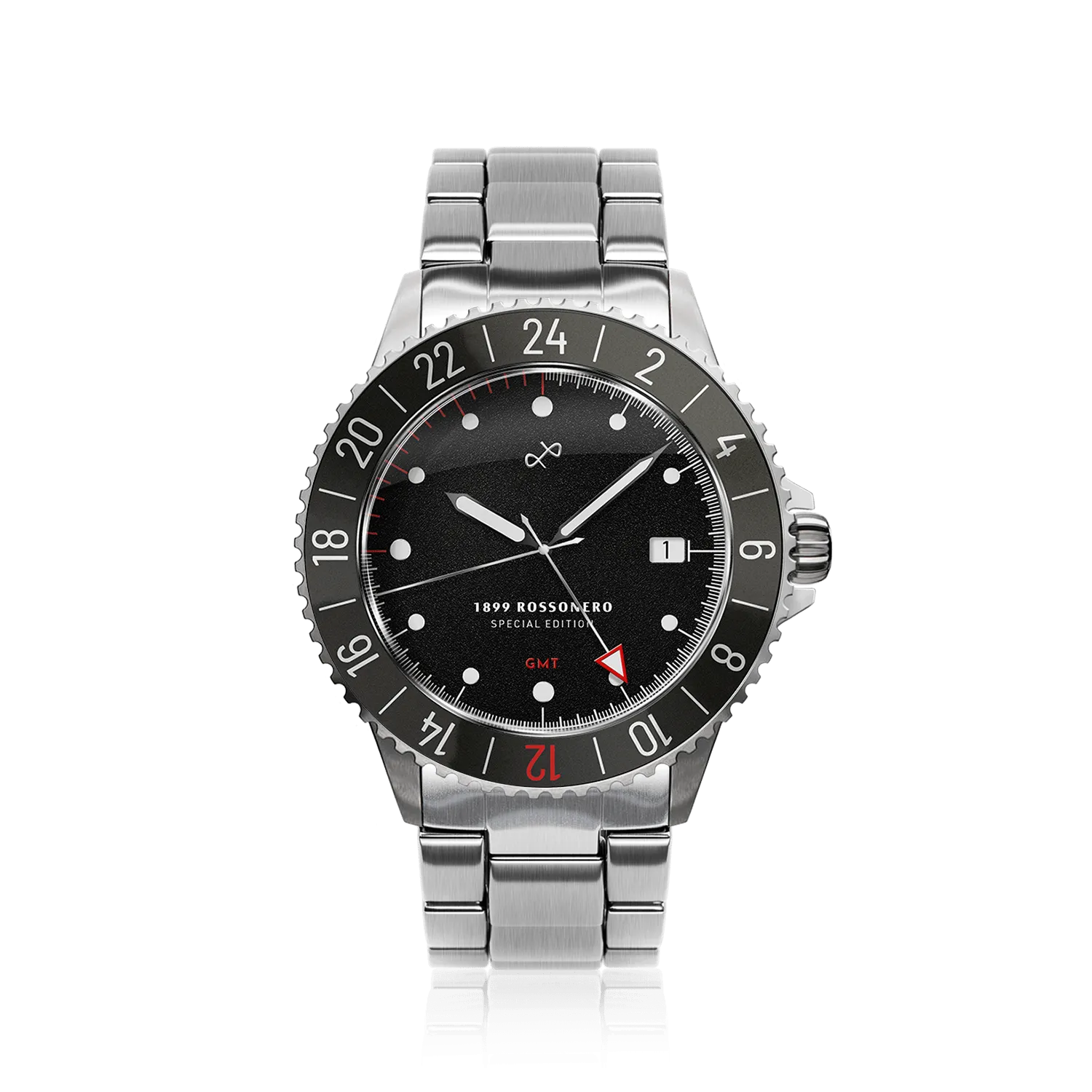 1899 Rossonero GMT, Steel / Black