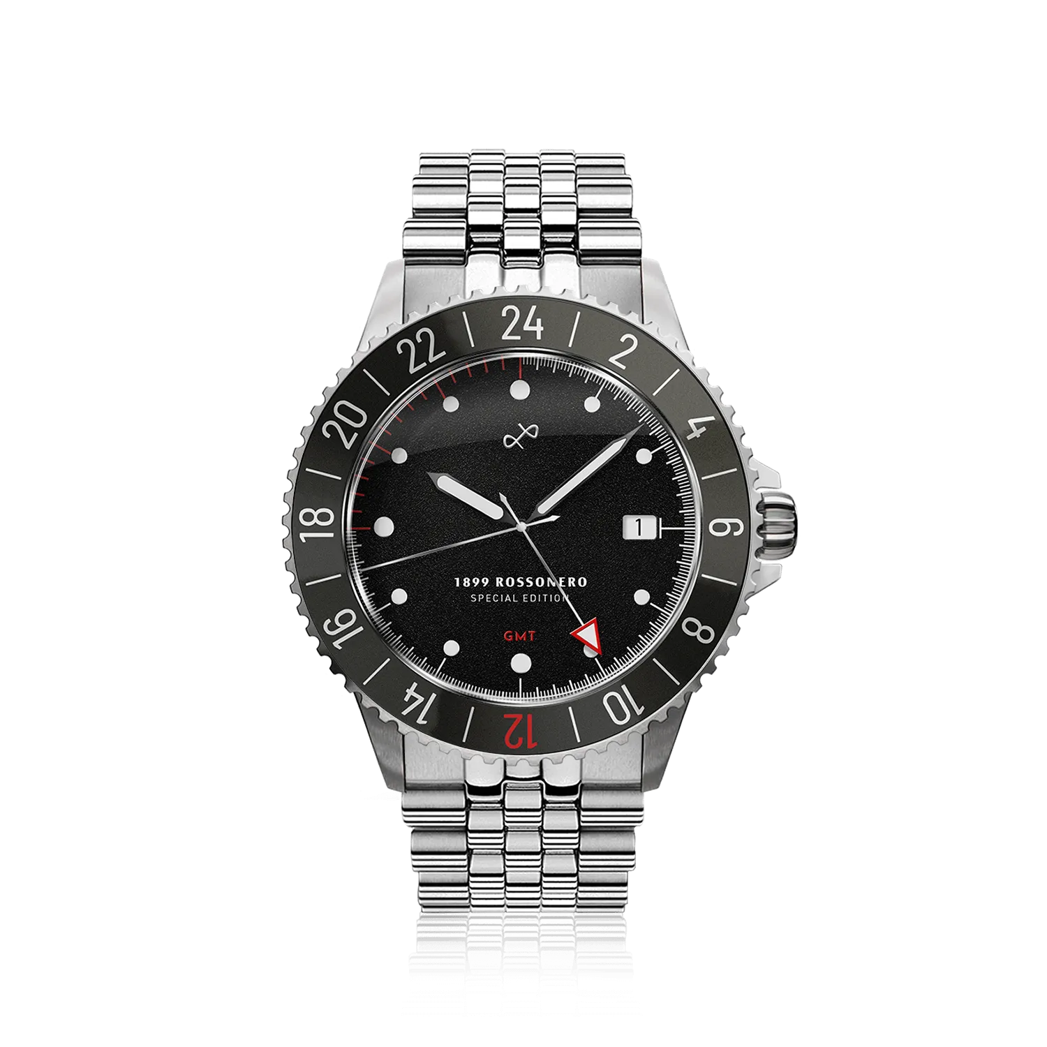 1899 Rossonero GMT, Steel / Black