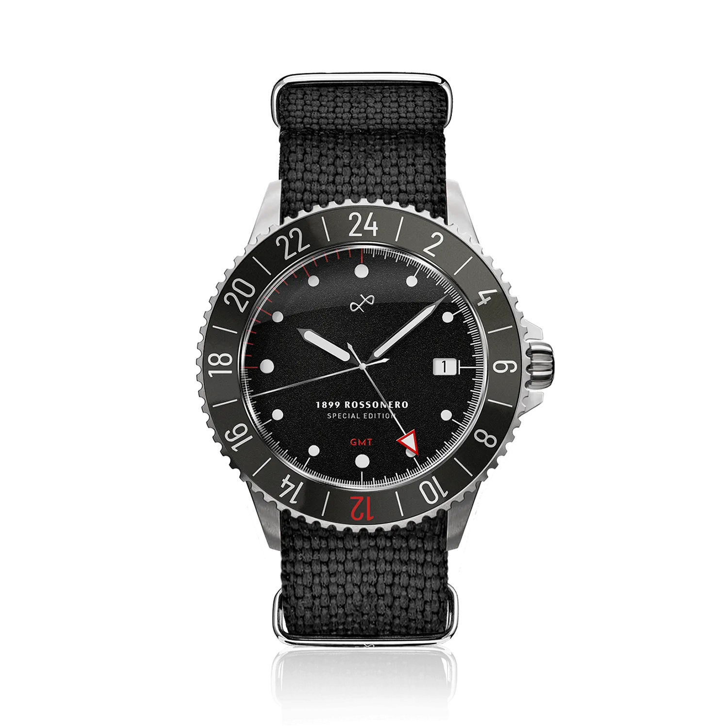 1899 Rossonero GMT, Steel / Black